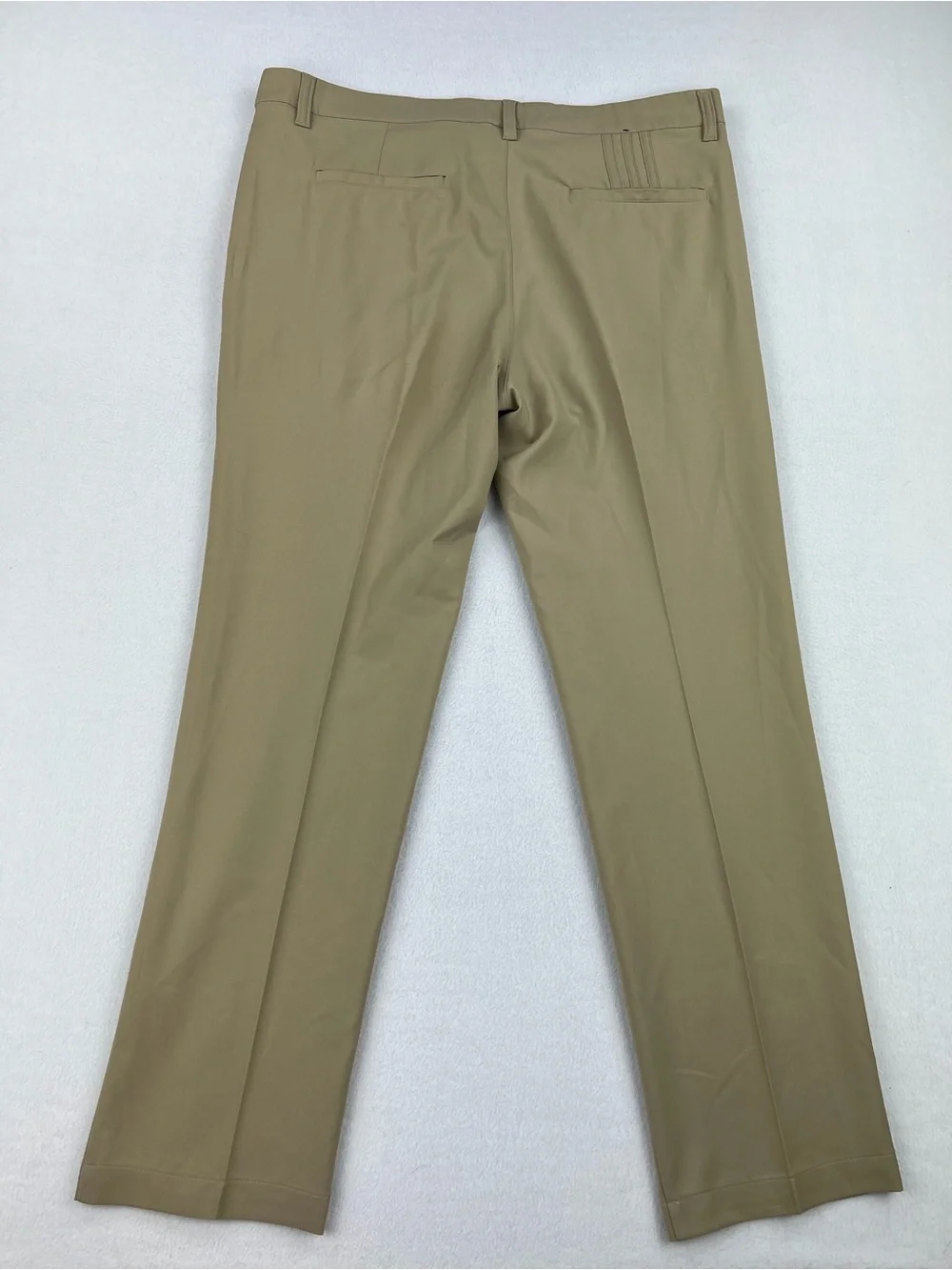 Adidas Mens Adi Advantage Khaki Performance Golf Pants Flat Front Size 35x32